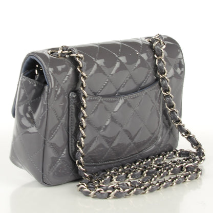 Chanel Patent Calfskin Quilted Mini Rectangular Flap Grey 4 of 8