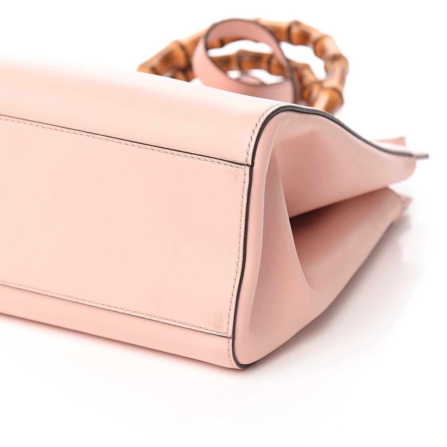 Gucci Nappa Bamboo Medium Nymphaea Top Handle Bag Perfect Pink 9 of 10