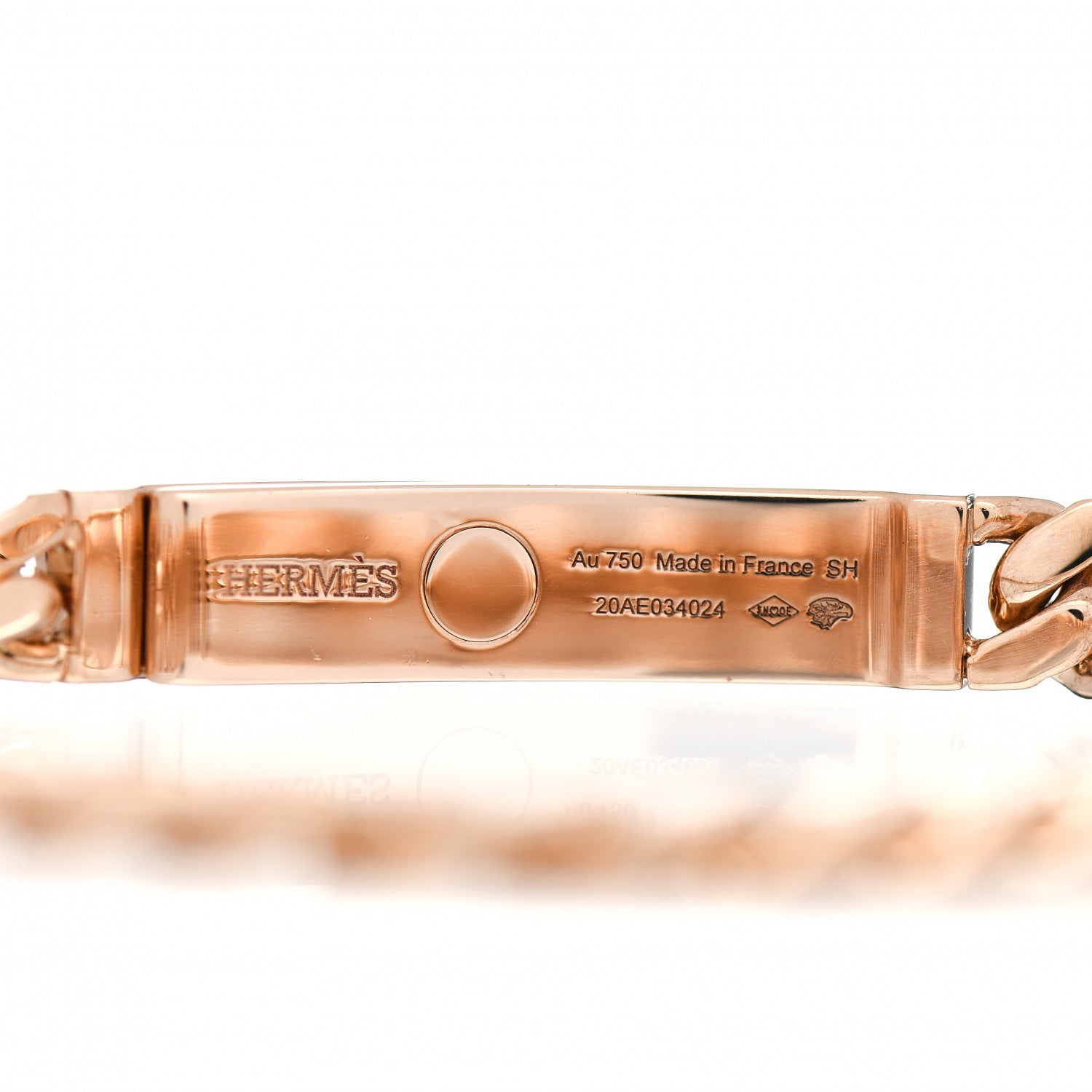 Hermes 18K Rose Gold Diamond PM Kelly Gourmette Bracelet SH 4 of 5