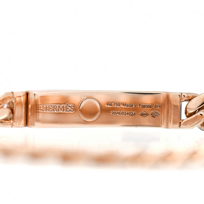 Hermes 18K Rose Gold Diamond PM Kelly Gourmette Bracelet SH 3 of 5