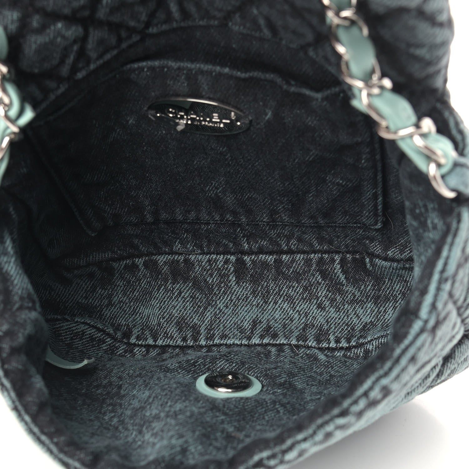 Chanel Washed Denim Quilted Small Denimpression Flap Blue Black 5 of 9