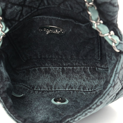 Chanel Washed Denim Quilted Small Denimpression Flap Blue Black 5 of 9