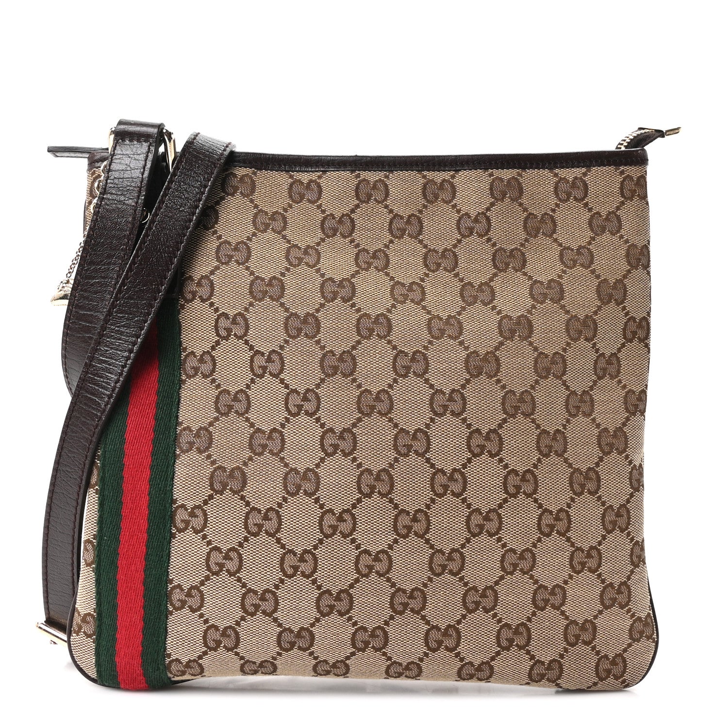 Gucci Monogram Web Jolicoeur Charms Messenger Dark Brown 1 of 10
