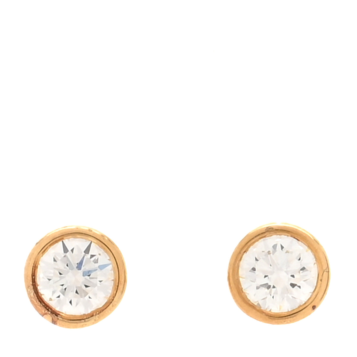 Tiffany 18K Yellow Gold Diamond .38ctw Elsa Peretti Diamonds By The Yard Earrings 1 of 6