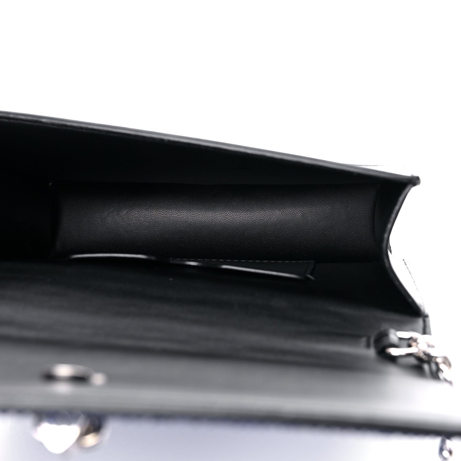 Alexander McQueen Calfskin Crystal Chain Clutch Blue Black 5 of 9