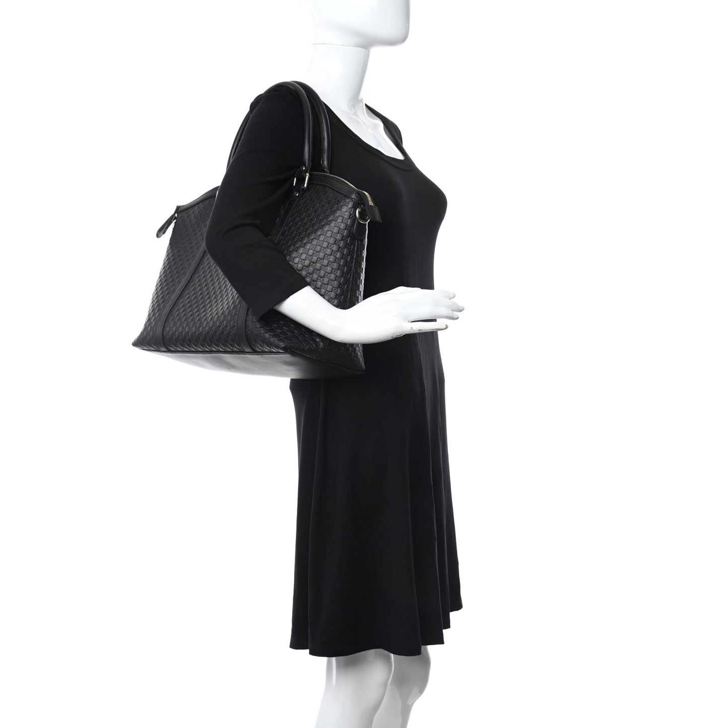 Soft Microguccissima Large Dome Satchel Black