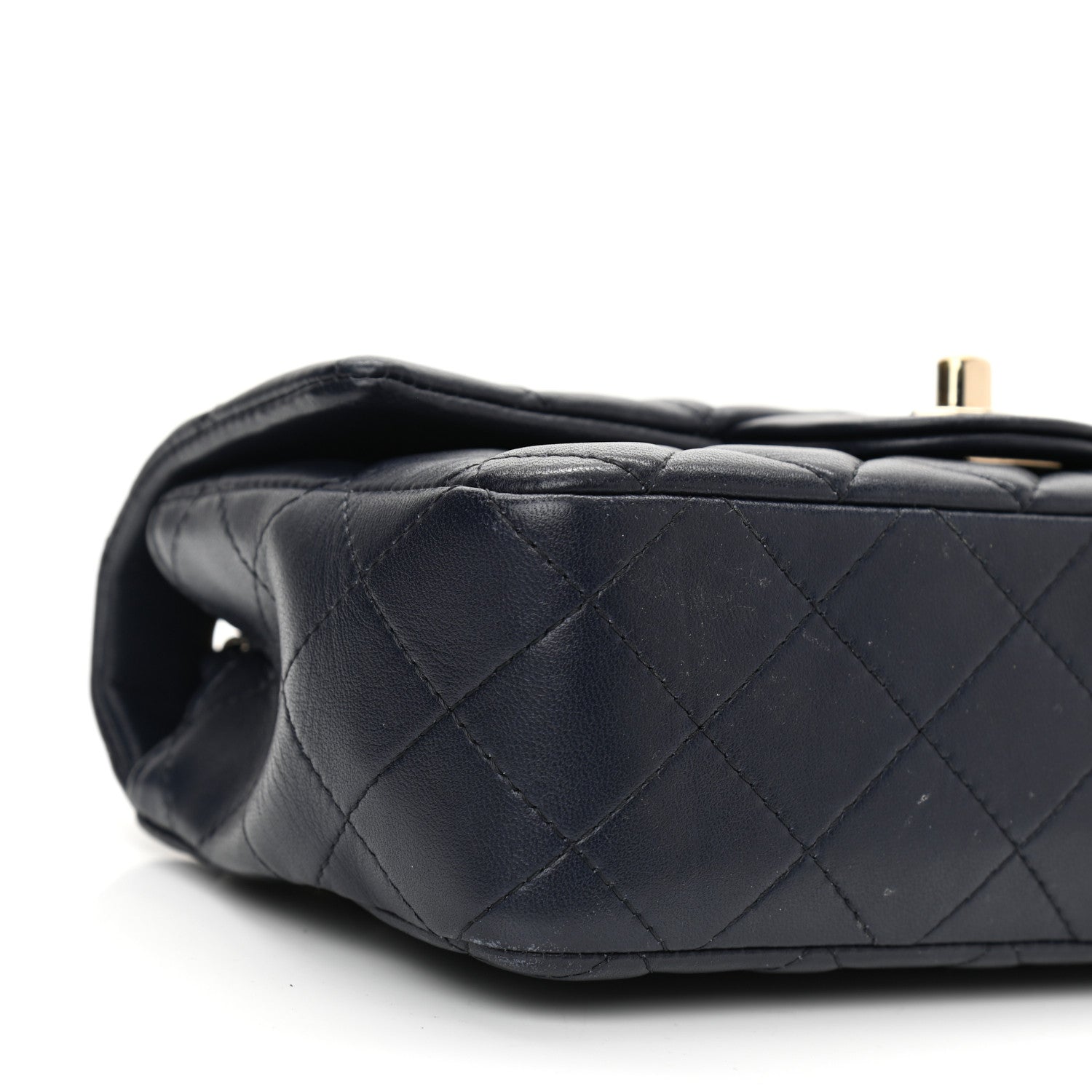 Chanel Lambskin Quilted Mini Rectangular Flap Dark Navy Blue 8 of 11