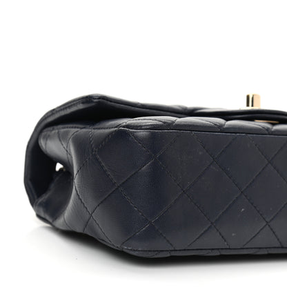 Chanel Lambskin Quilted Mini Rectangular Flap Dark Navy Blue 8 of 11