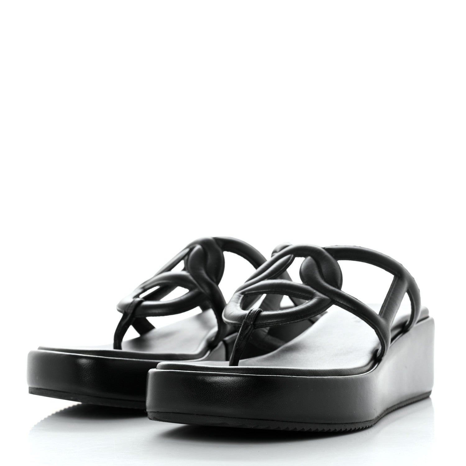 Hermes Nappa Gipsy Sandals 39 Black 3 of 8