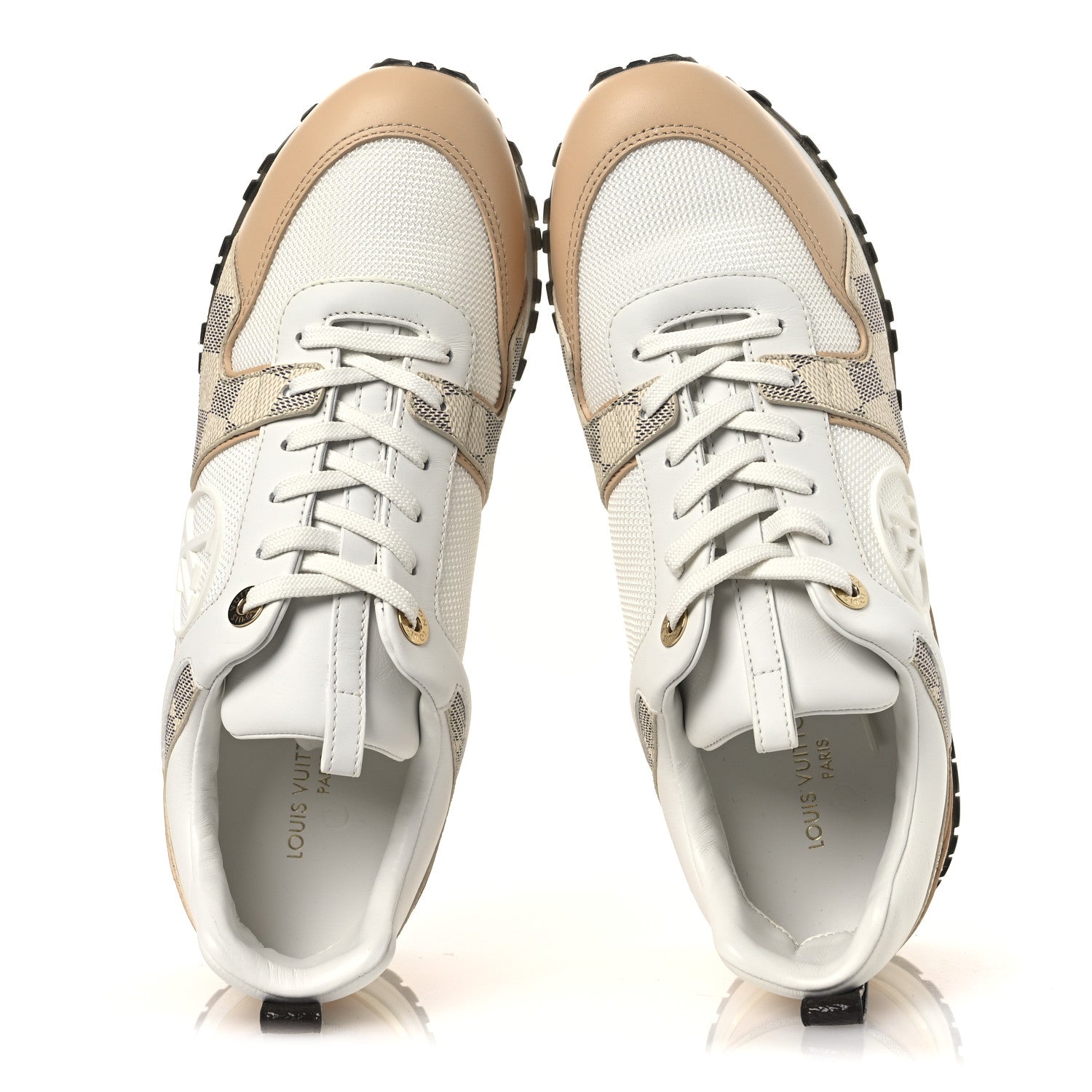 Louis Vuitton Calfskin Damier Azur Run Away Sneakers 37.5 White 2 of 11