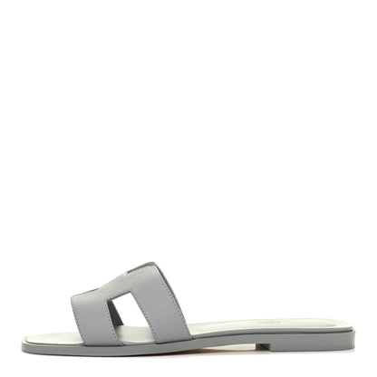 Hermes Epsom Oran Sandals 38 Bleu Glacier 1 of 10