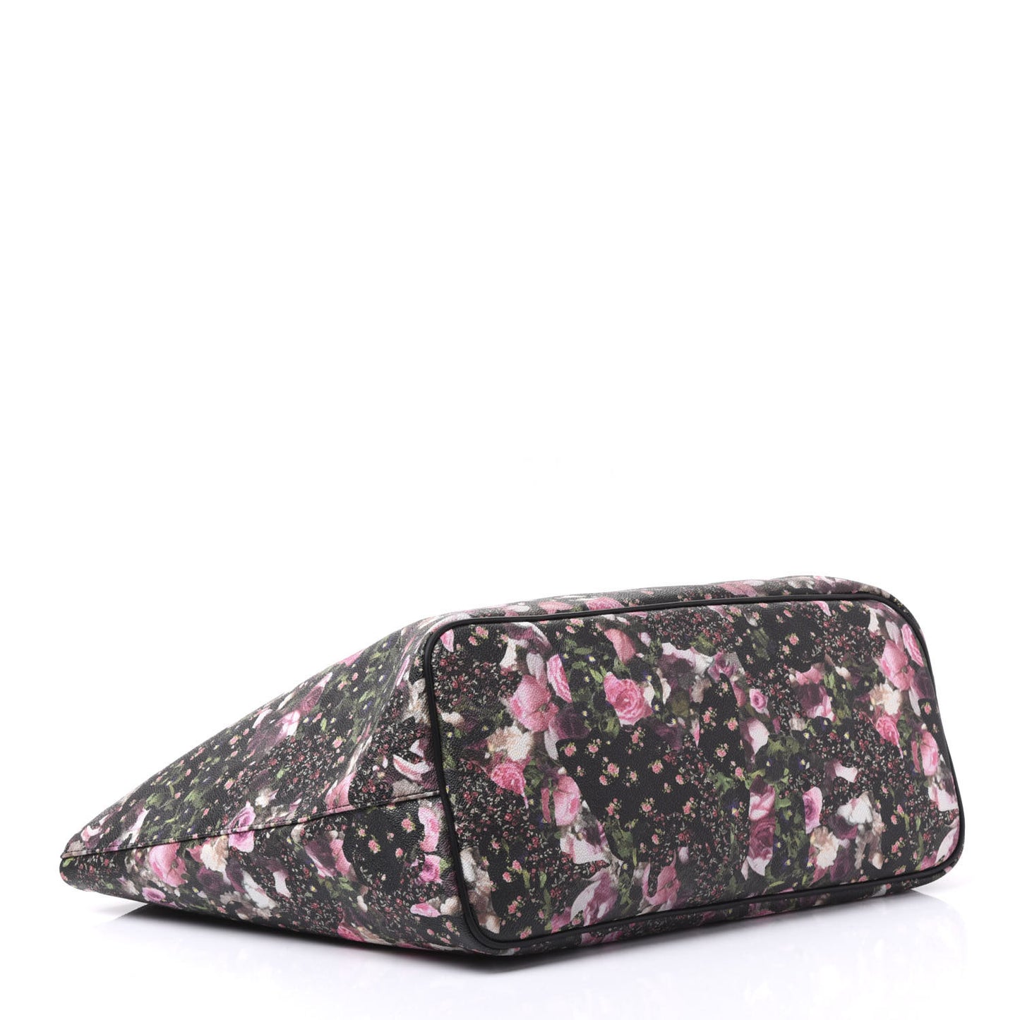Textured Coated Canvas Roses Camouflage Print Large Antigona Tote Black
