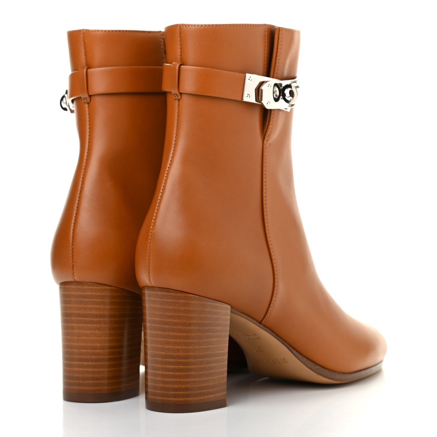 Hermes Calfskin Saint Germain Ankle Boots 37 Gold 4 of 8