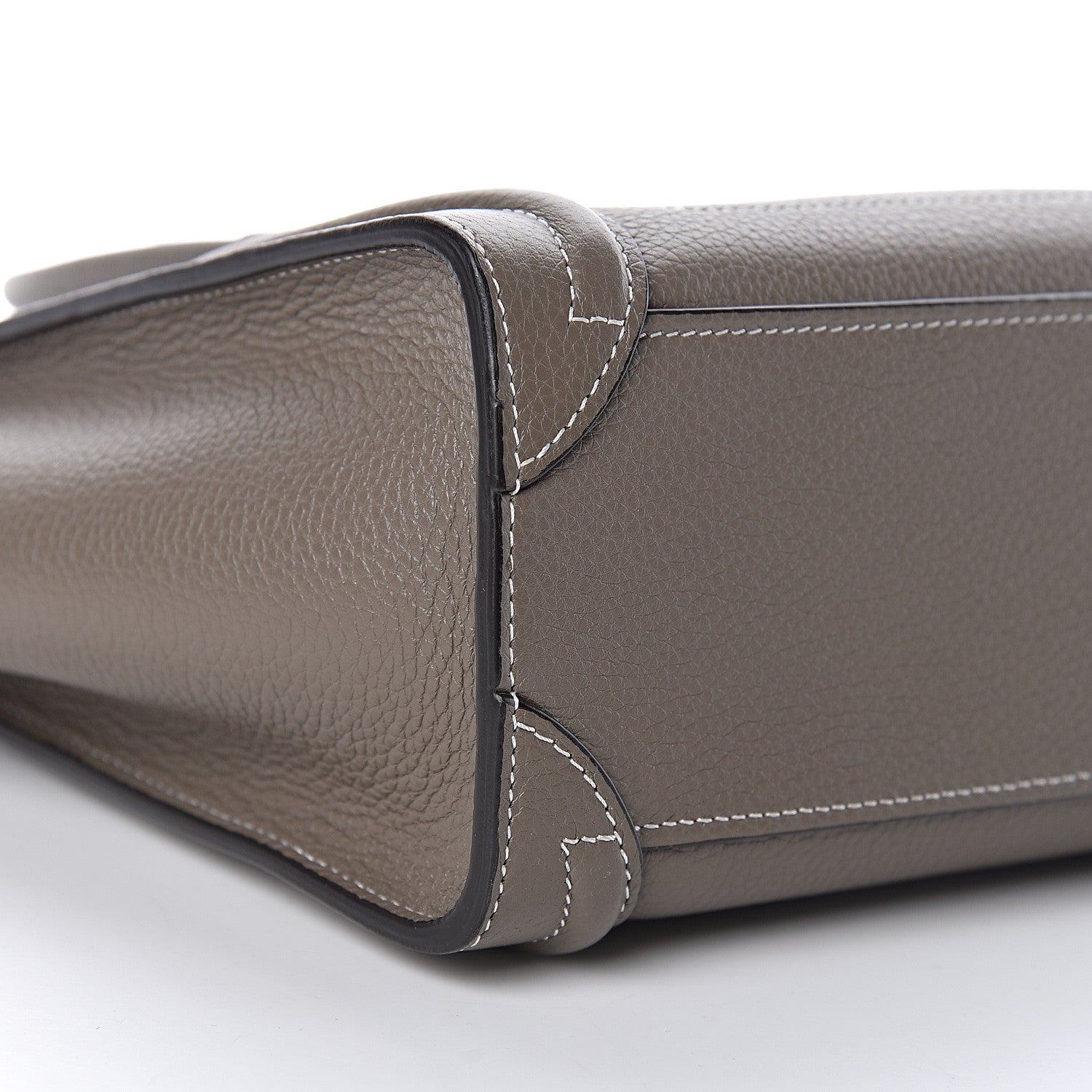Celine Drummed Calfskin Nano Luggage Souris 9 of 12