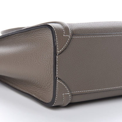 Celine Drummed Calfskin Nano Luggage Souris 9 of 12