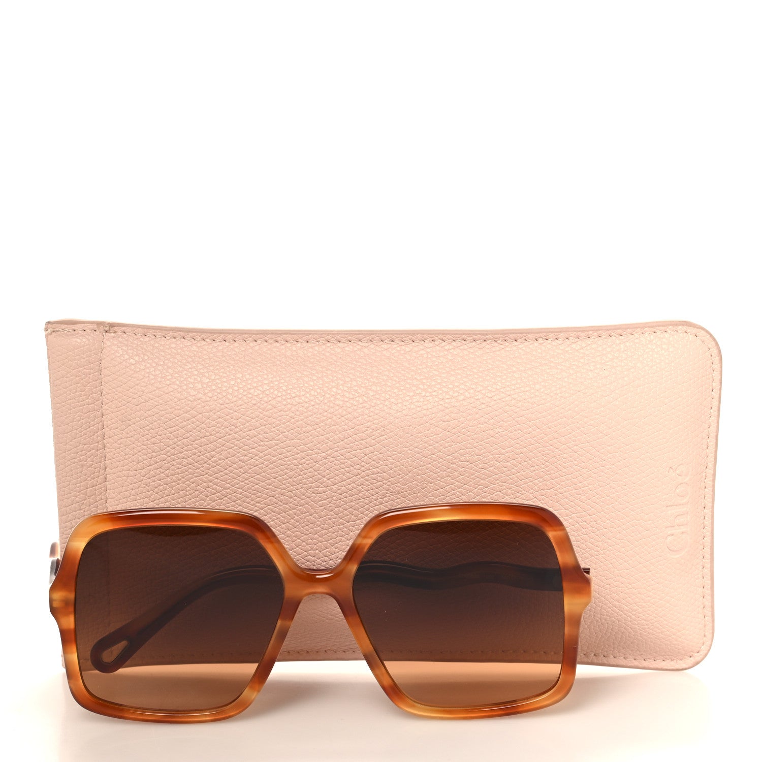 Chloe Acetate Zelie Square Sunglasses CH0086S Havana 7 of 7