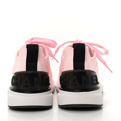 Chanel Mixed Fibers Quilted Womens CC Sneakers 38 Pink 7 of 10