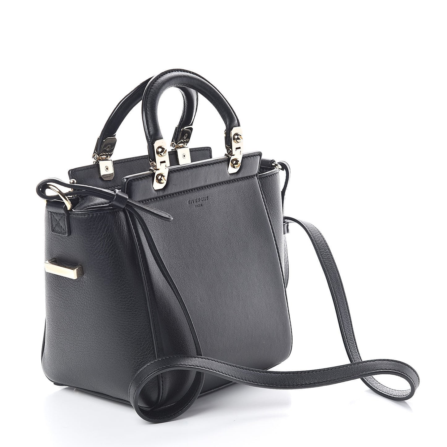 Calfskin Mini HDG Top Handle Crossbody Bag Black