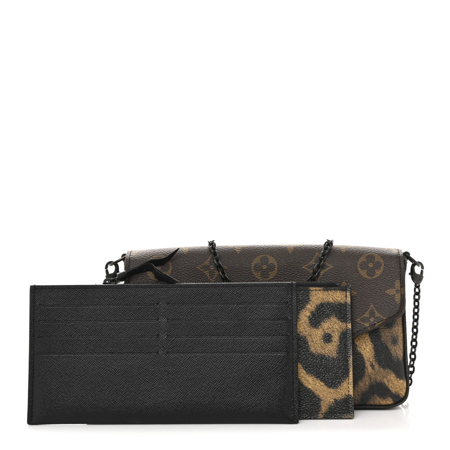 Monogram Animal Print Pochette Felicie Chain Wallet