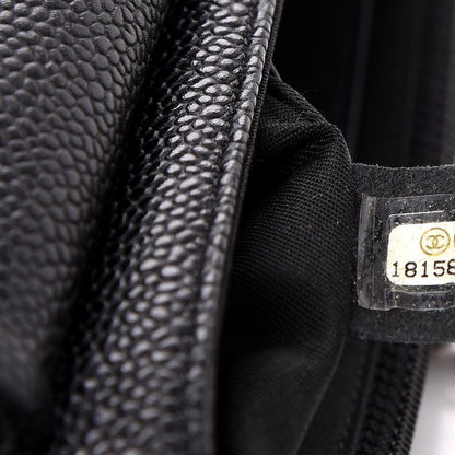 Chanel Caviar Half Moon Wallet On Chain WOC Black 7 of 8