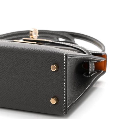 Hermes Epsom Horseshoe Mini Kelly Sellier 20 Graphite Orange 10 of 10