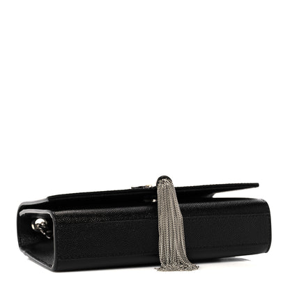 Saint Laurent Grain De Poudre Small Classic Monogram Kate Tassel Satchel Black 4 of 9
