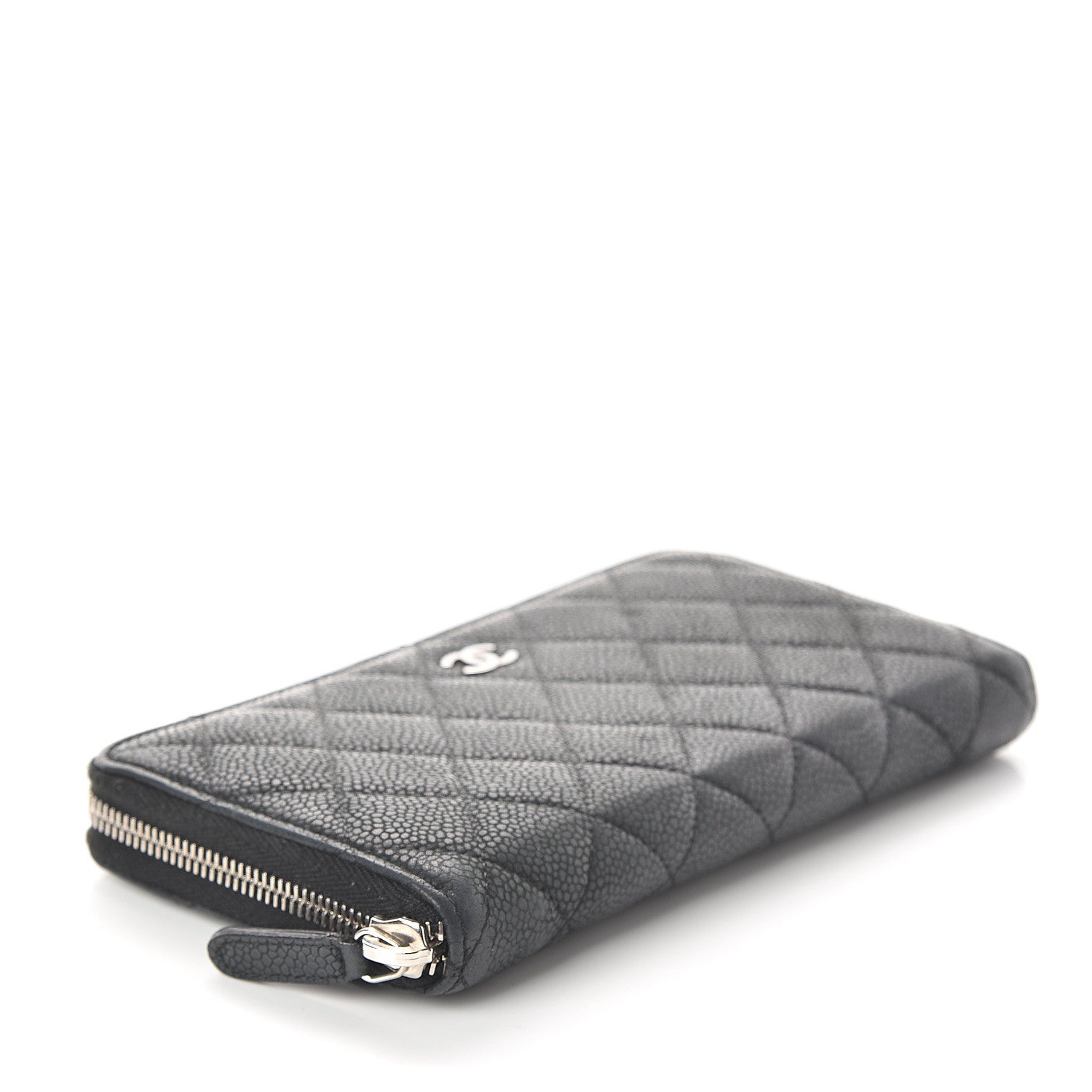 Chanel Iridescent Caviar Quilted Large Gusset Zip Around Wallet Black 3 of 7