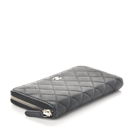 Chanel Iridescent Caviar Quilted Large Gusset Zip Around Wallet Black 3 of 7