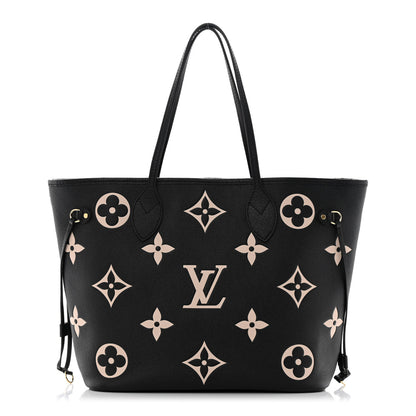 Louis Vuitton Empreinte Monogram Giant Neverfull MM Black Beige 1 of 11