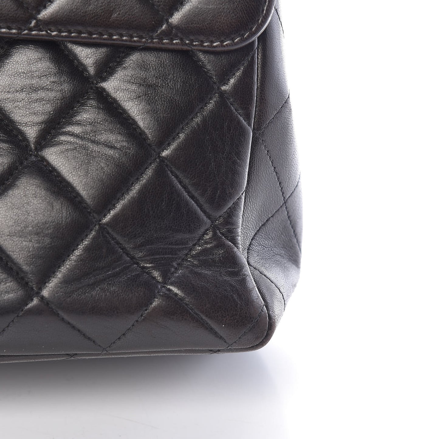 Lambskin Quilted Jumbo Single Flap Black