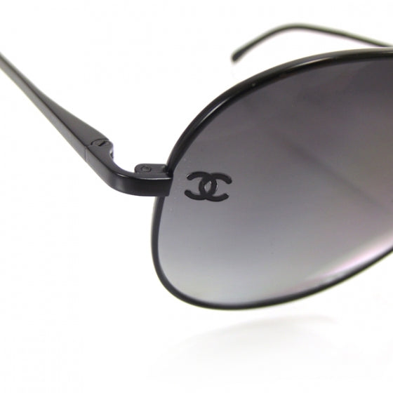 Chanel Aviator Sunglasses 4189-T-Q Black 5 of 9