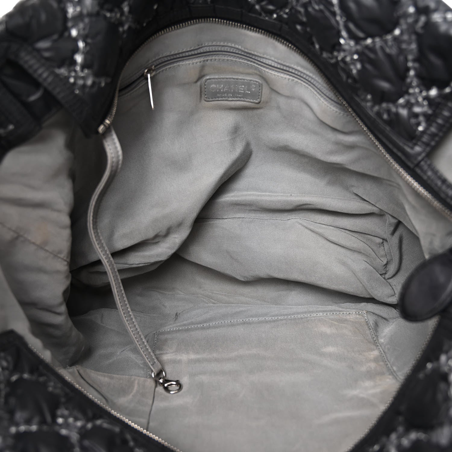 Chanel Nylon Quilted Tweed Stitch Bubble Tote Black 5 of 11