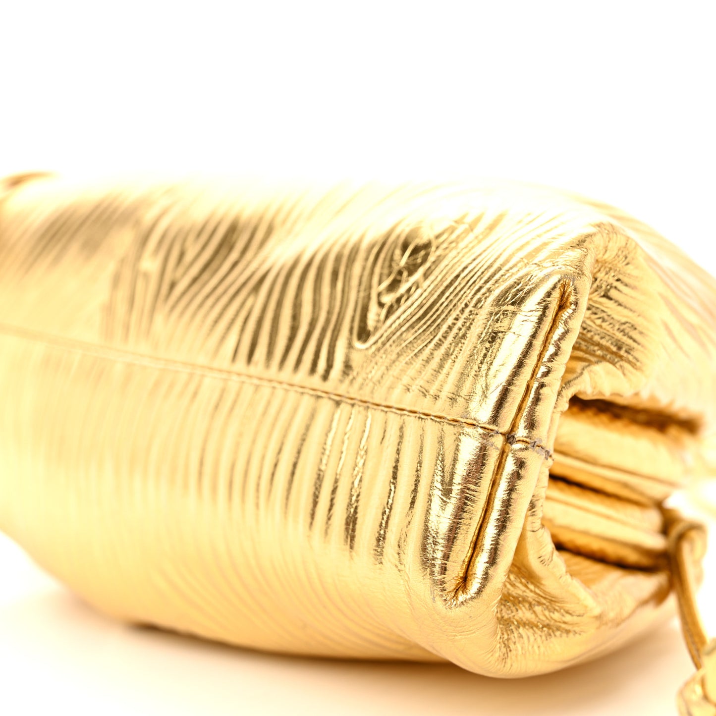 Metallic Bark Calfskin The Mini Pouch Gold
