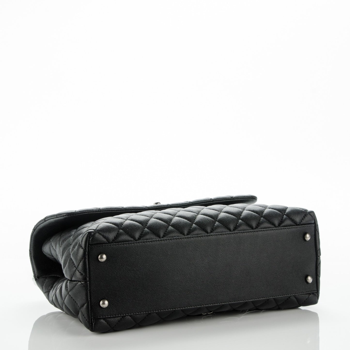 Caviar Quilted Medium Coco Handle Flap Black