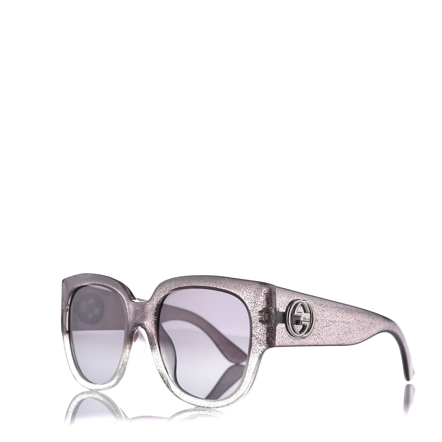 Gucci Glitter Square Optyl Sunglasses 3814/S Gray Silver 1 of 9