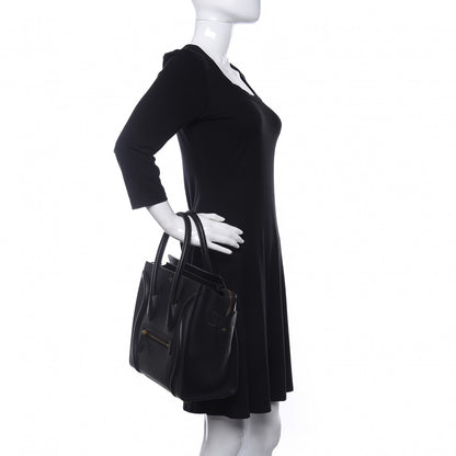 Celine Smooth Calfskin Micro Luggage Black 2 of 9