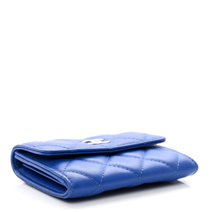 Chanel Lambskin Quilted Flap Card Holder Blue 4 of 8