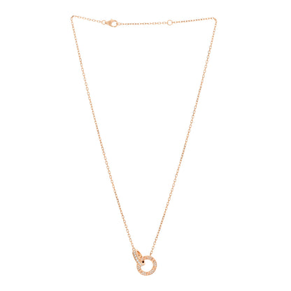 Cartier 18K Pink Gold Diamond Interlocking LOVE Paved Necklace 3 of 6