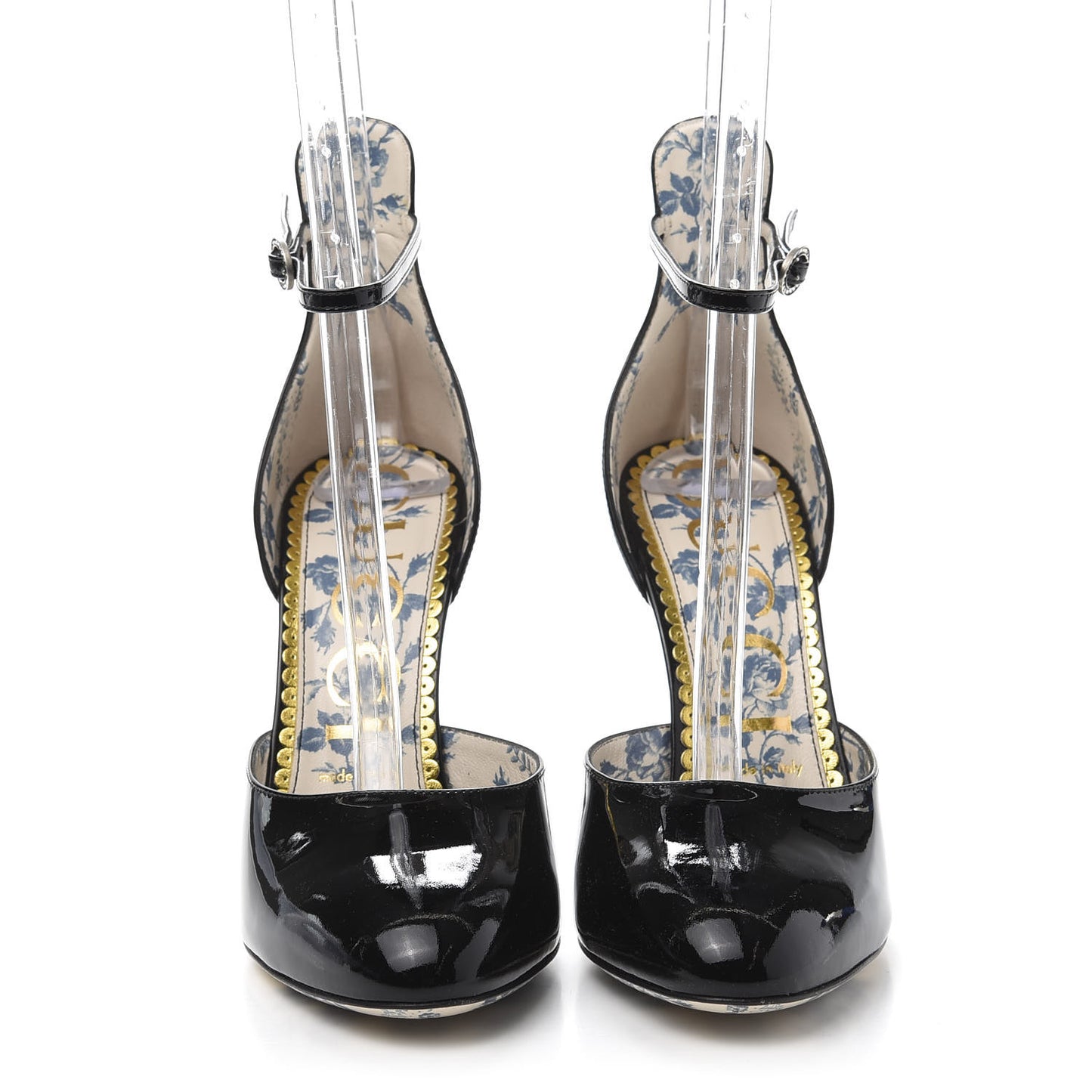 Patent Daisy Ankle Strap d'Orsay 105 Pumps 39 Black