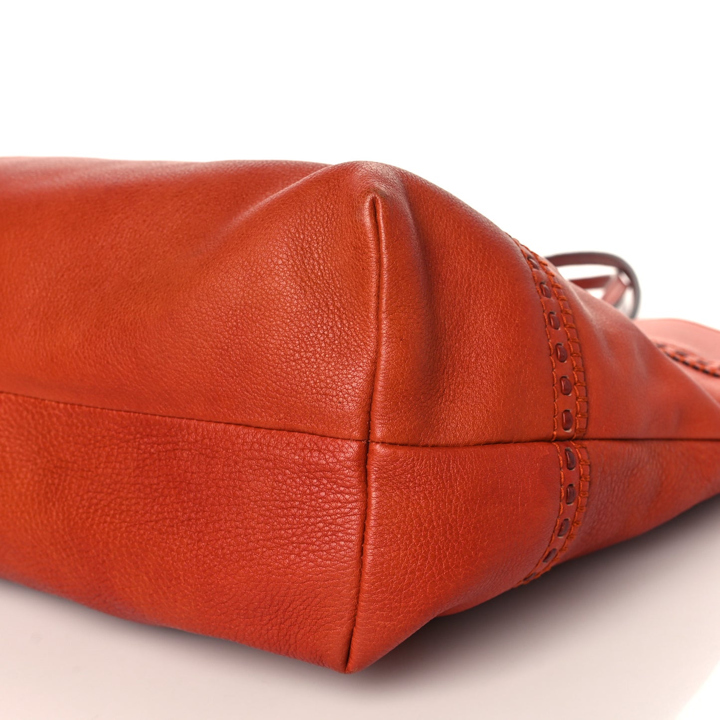 Calfskin Medium Laidback Crafty Tote Orange