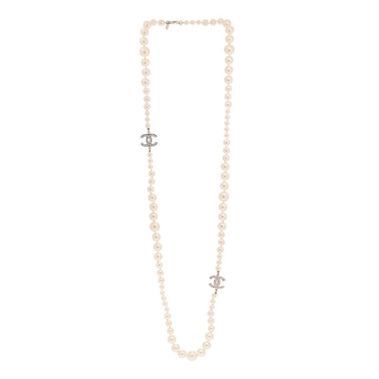 Chanel Graduated Pearl CC Long Necklace Gold 3 of 5