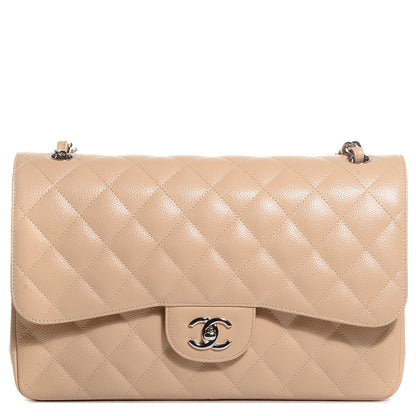 Chanel Caviar Jumbo Double Flap Light Beige 1 of 9