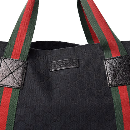 Gucci GG Monogram Medium Web Handle Vertical Tote Black 10 of 10