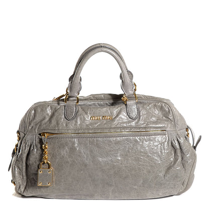 Miu Miu Vitello Lux Mini Charm Tote Grafite 1 of 8