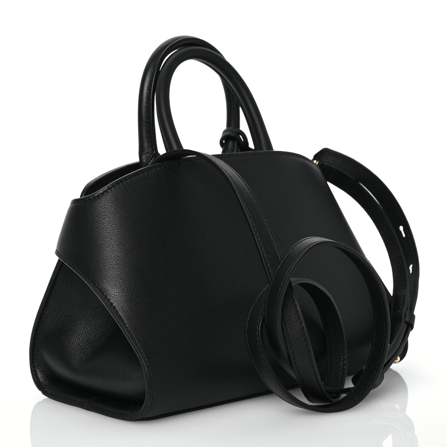 Calfskin Mini Hug Bag Black
