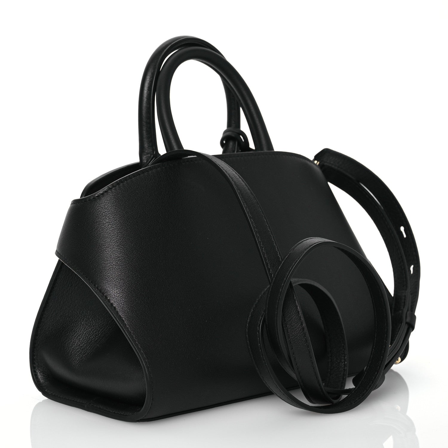 Salvatore Ferragamo Calfskin Mini Hug Bag Black 4 of 14