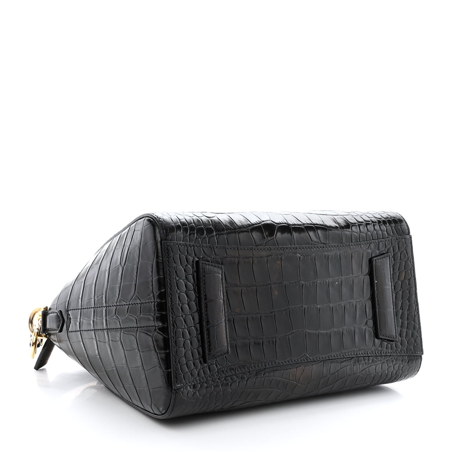 Calfskin Crocodile Embossed Small Antigona Black