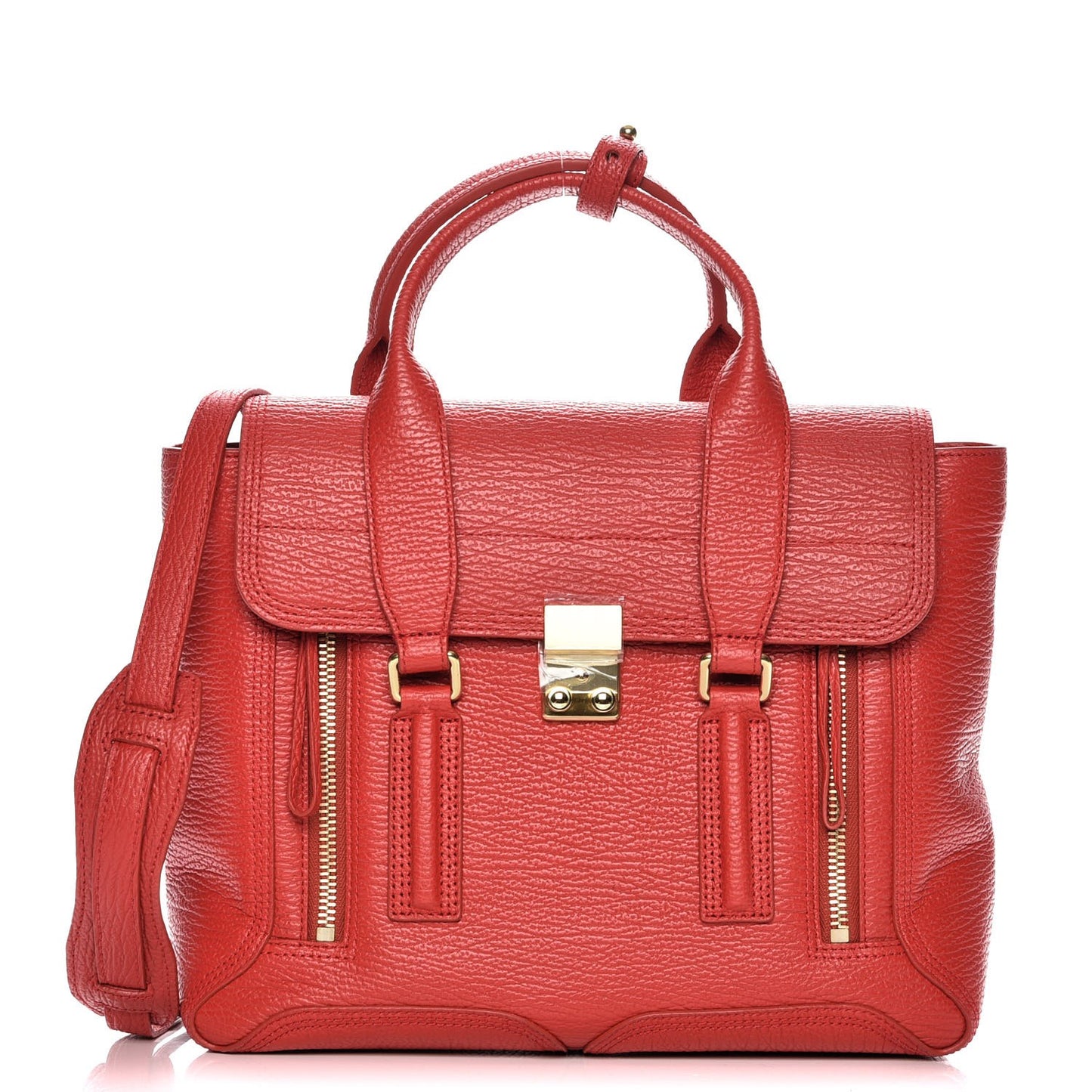 3.1 Textured Calfskin Medium Pashli Satchel Red
