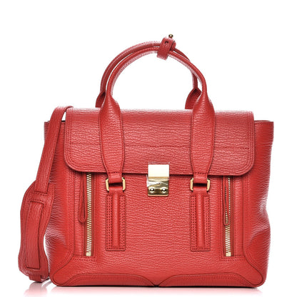 3.1 Phillip Lim 3.1 Textured Calfskin Medium Pashli Satchel Red 1 of 8