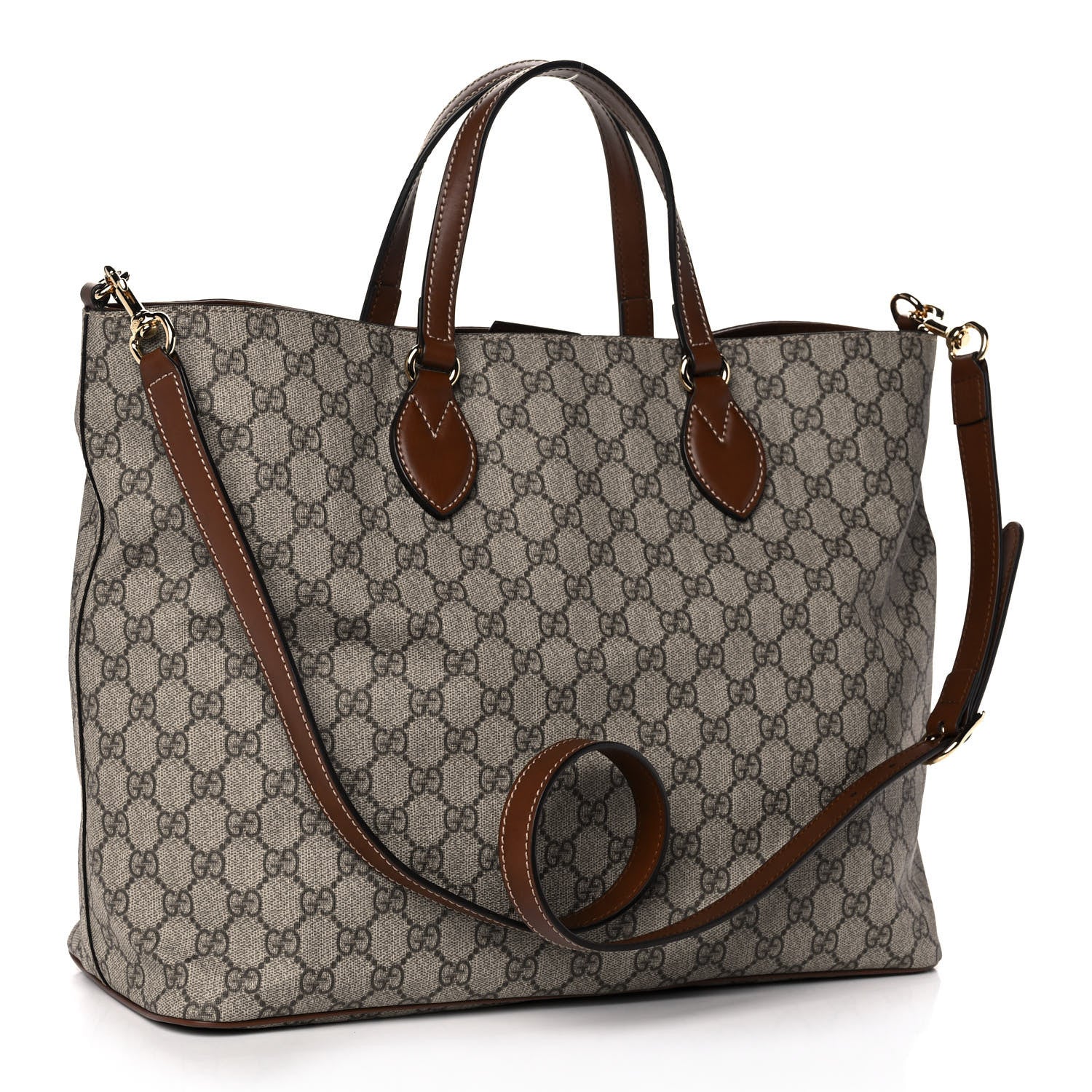 Gucci Soft GG Supreme Monogram Medium Crossbody Tote Beige Cuir 3 of 11